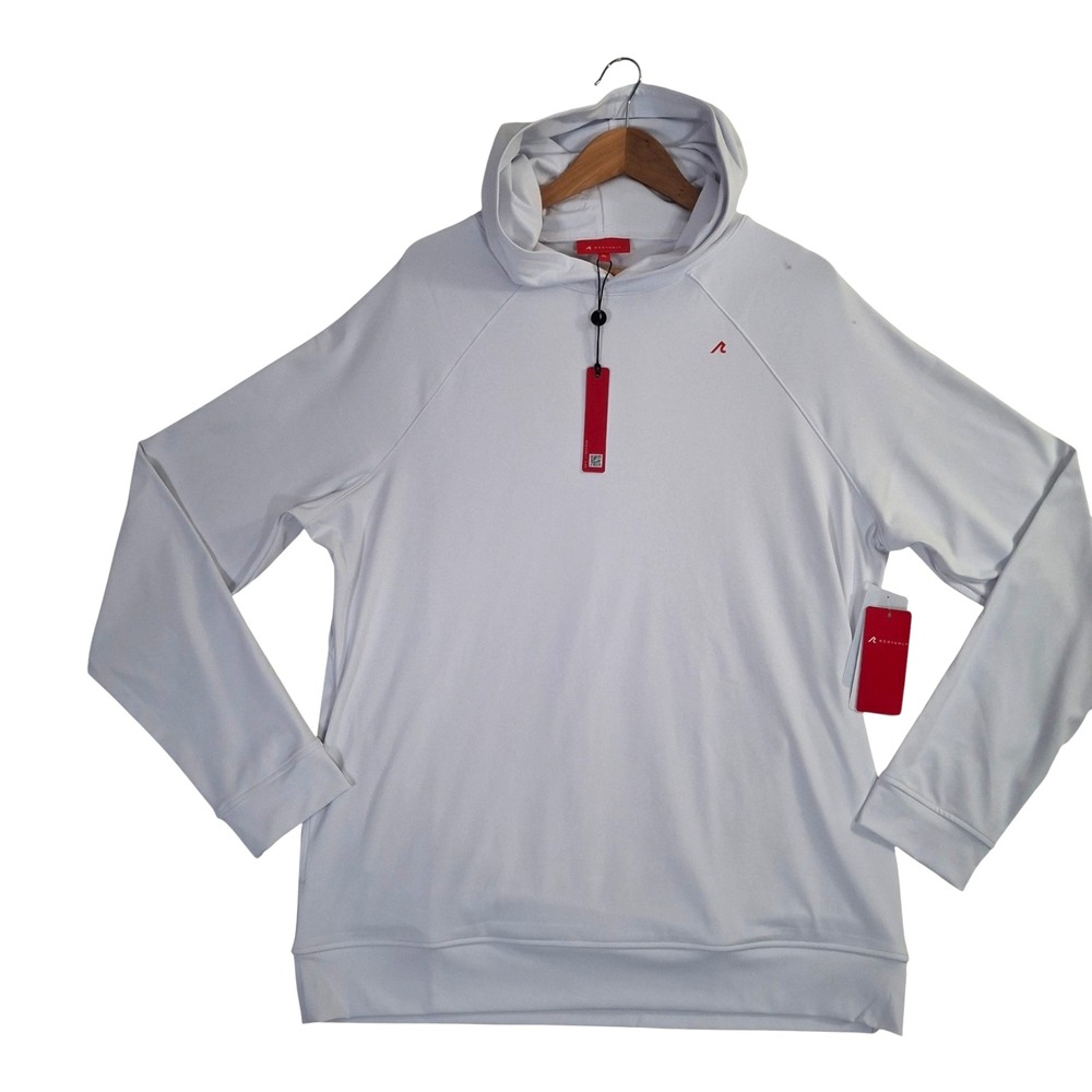 Redvanly Performance Hoodie Mens XL White Pullover Stretch Activewear NWT